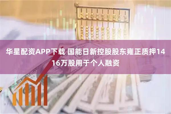 华星配资APP下载 国能日新控股股东雍正质押1416万股用于个人融资