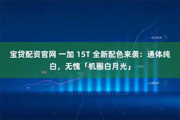 宝贷配资官网 一加 15T 全新配色来袭:通体纯白,无愧「机圈白月光」